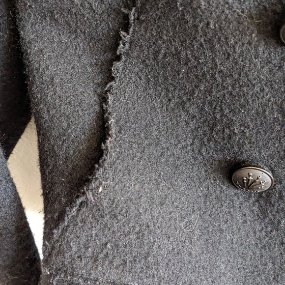 Rag & Bone Wool Cashmere Distressed Cropped Peacoat - Punk Grunge Goth Designer - Picture 8 of 14